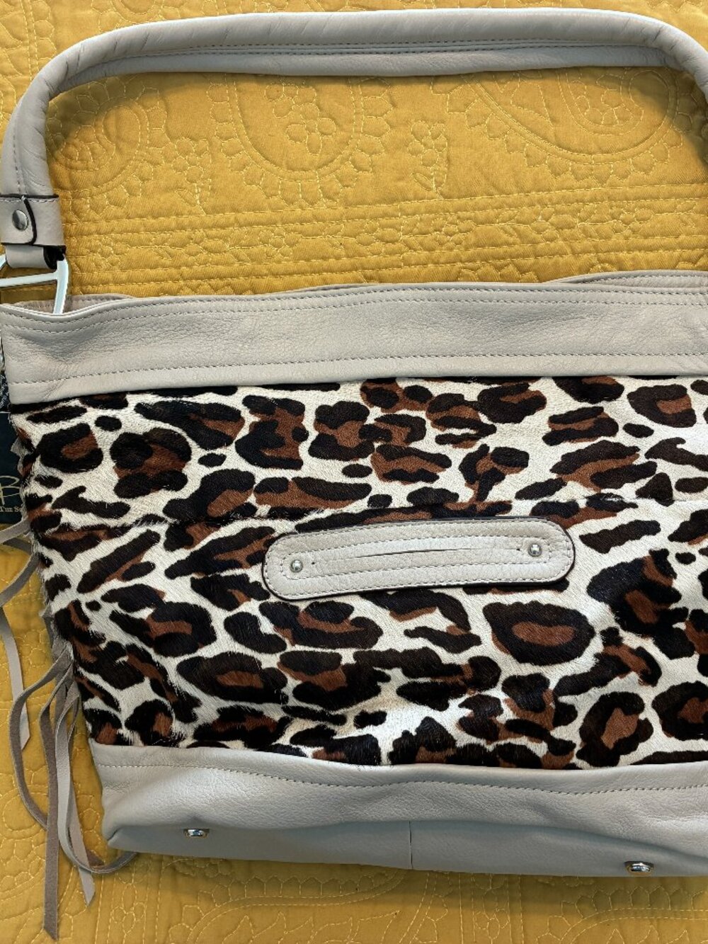 B. Makowsky Leopard Hair-On Cowhide & Leather Handbag | NWT